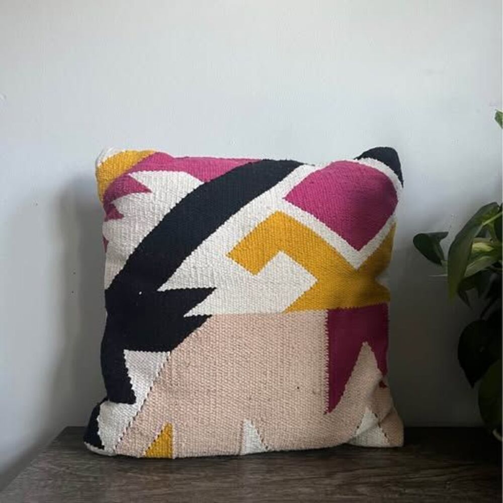 Funky Multi-colored Throw Pillow